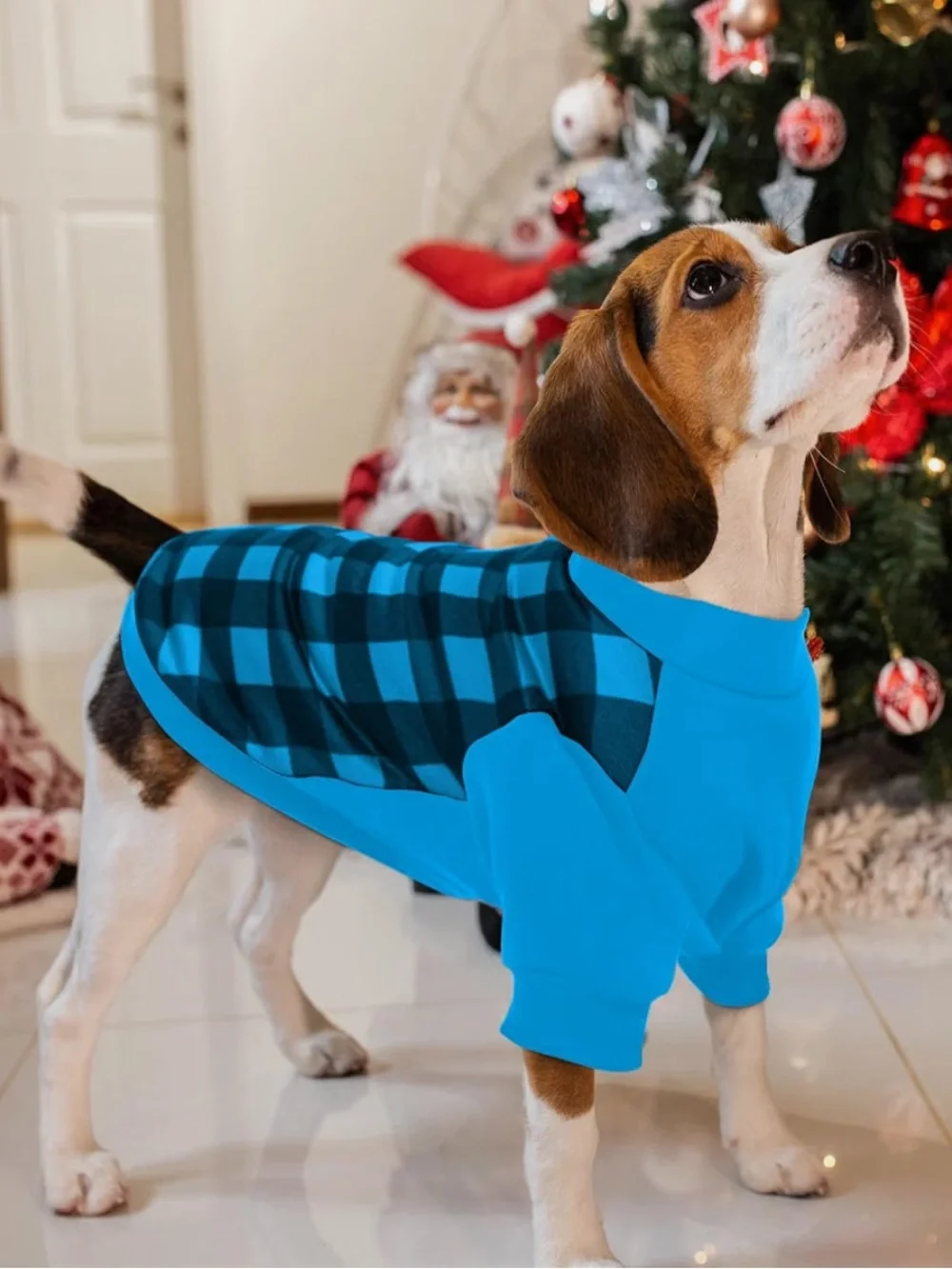 Dog Shirt Blue Small Buffalo Plaid Dog Shirt Size Pet Flannel Top Cat Shirt FC4